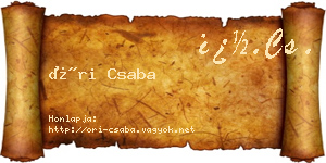 Őri Csaba névjegykártya