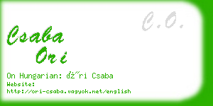 csaba ori business card